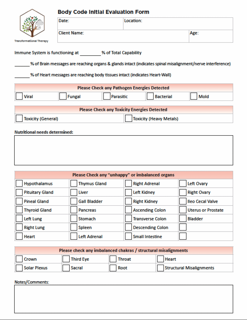 Body-Code-Evaluation-Form